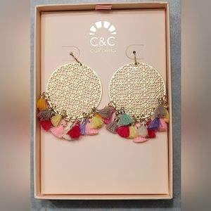 Gold-tone Tassel Earrings by C&C California